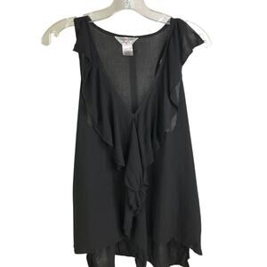 Hard Tail Forever Tank Top Womens Small V-Neck‎ Ruffled Sleeveless Racerback
